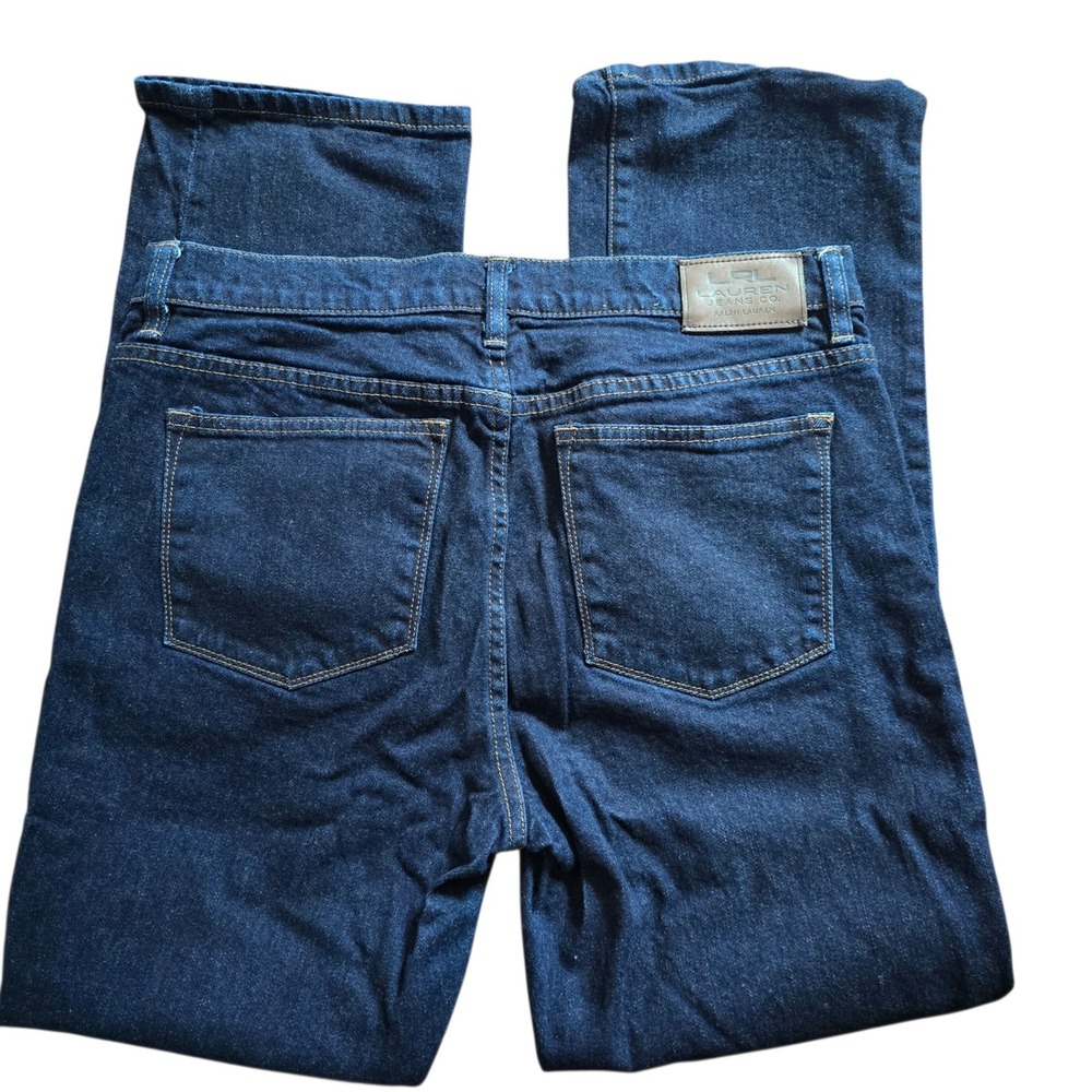 Lauren Ralph Lauren Jeans Co Womens 12 Dark Indigo Straight Leg Denim Blue Pants - Picture 2 of 9